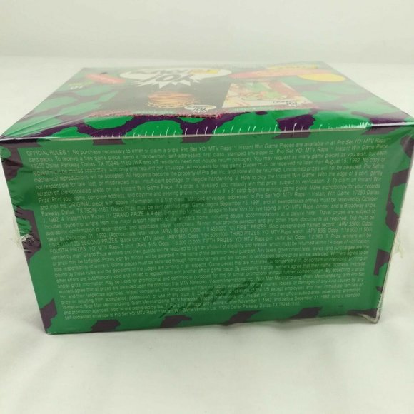 New Sealed VTG 1991 Yo MTV Raps Pro Set Card Box - Picture 4 of 4